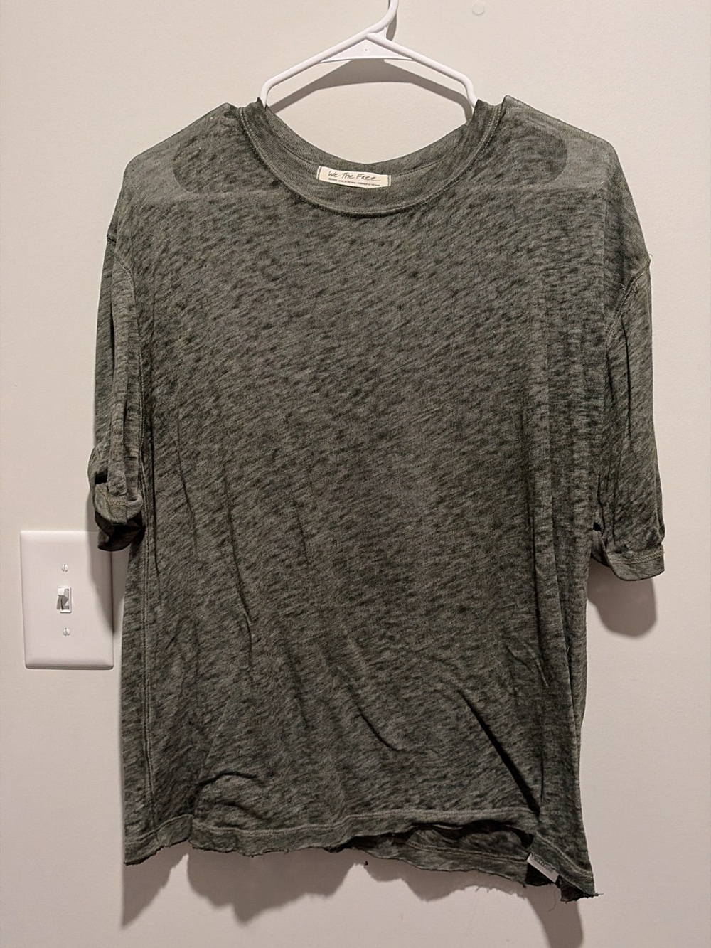 We The Free Heathered Olive Green Short Sleeve Tee
